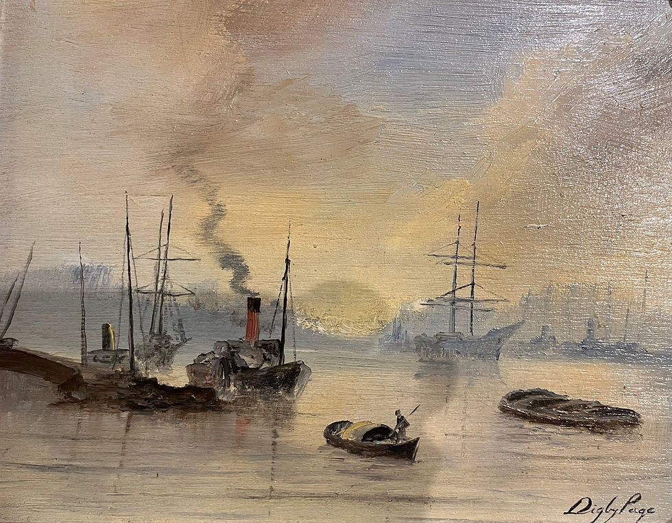 Thumbnail: SMALL OIL PAINTING MARITIME SHIPPING PIECE 20th CENTURY