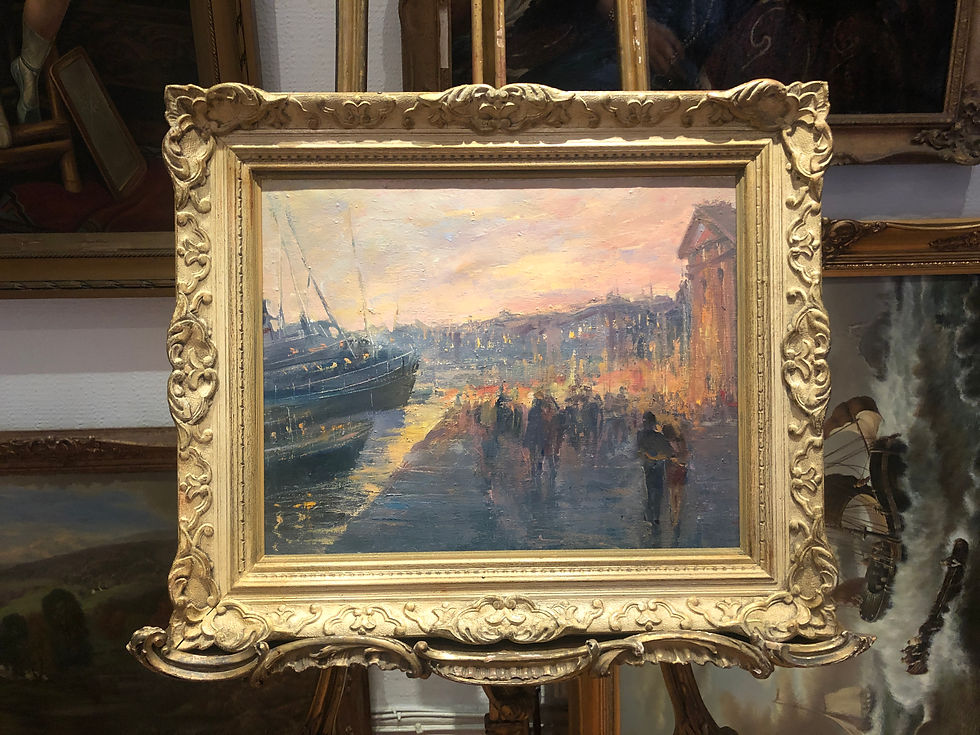 Thumbnail: OIL PAINTING By A FINE IMPRESSIONIST ARTIST 20th CENTURY IN A WONDERFUL FRAME