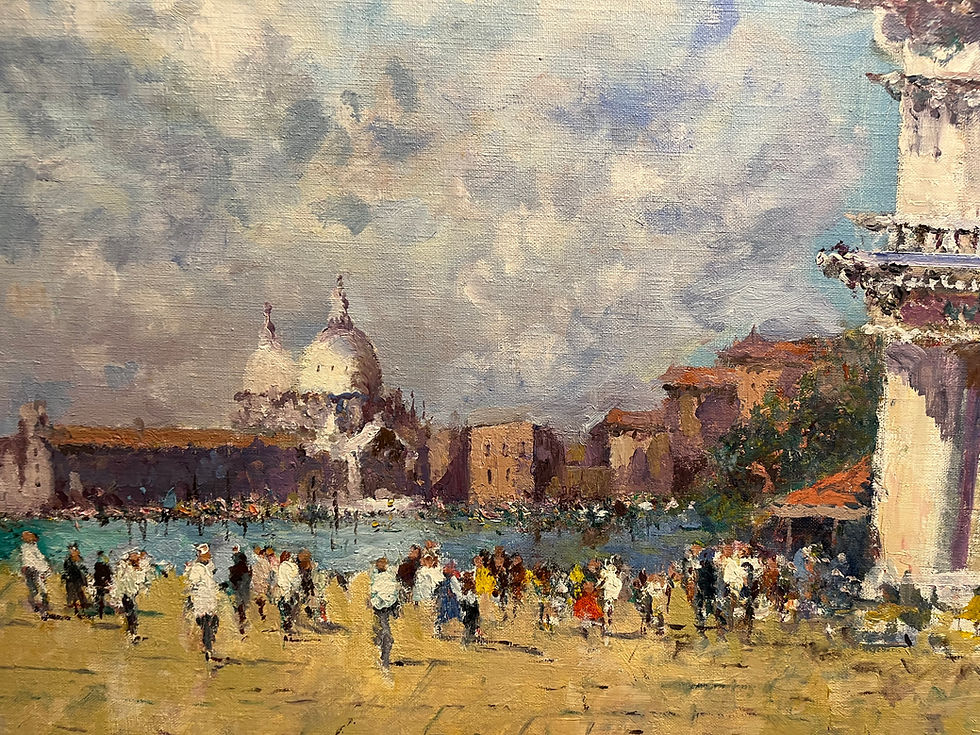 Thumbnail: OIL PAINTING LARGE VENICE ITALIAN MASTER MEDIUM CIRCA  MID 20TH CENTURY