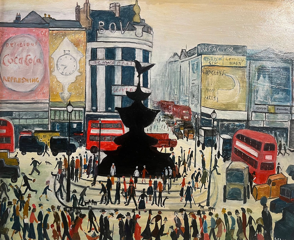 Thumbnail: OLD MASTER Signed L S LOWRY " Piccadilly Circus " OIL PAINTING 20th CENTUR
