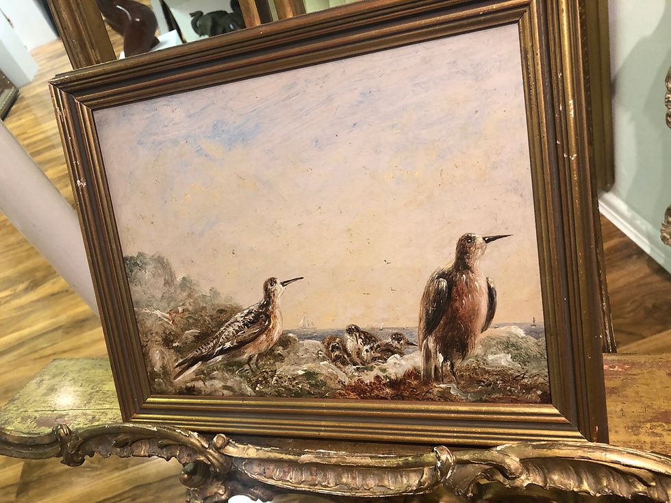 Thumbnail: SMALL RARE OIL PAINTING Antique 19th Century Fine Quality Piece GGF