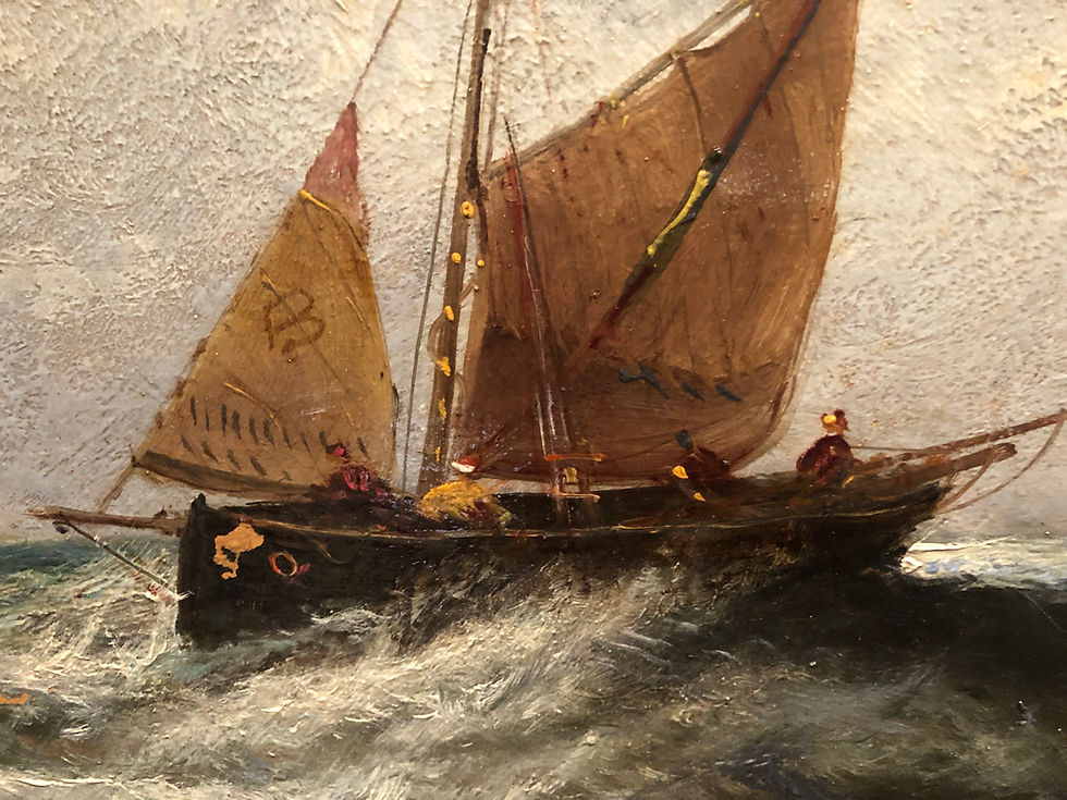 Thumbnail: OIL PAINTING SIGNED OLD FINE BOAT/ SHIP PAINTER 19th Century BRITISH SCHOOL