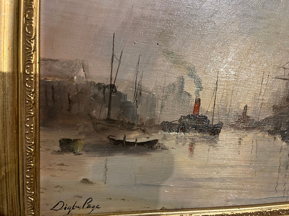 Thumbnail: SMALL OIL PAINTING MARITIME SHIPPING PIECE 20th CENTURY