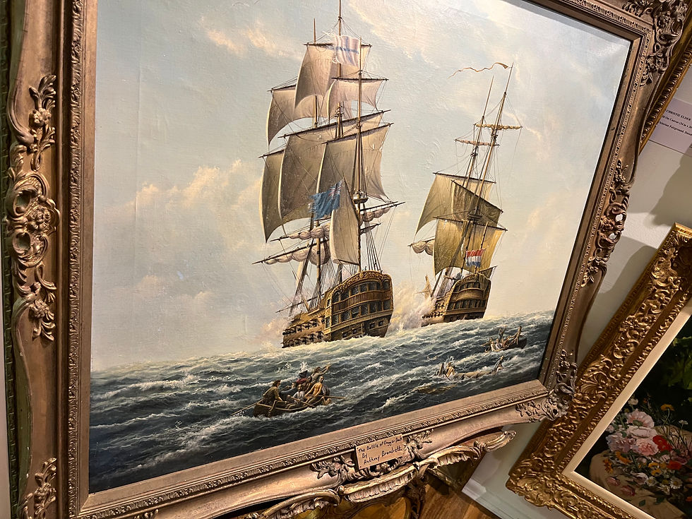 Thumbnail: HUGE OIL PAINTING  MARITIME SHIP MASTER PIECE 20th CENTURY GGF