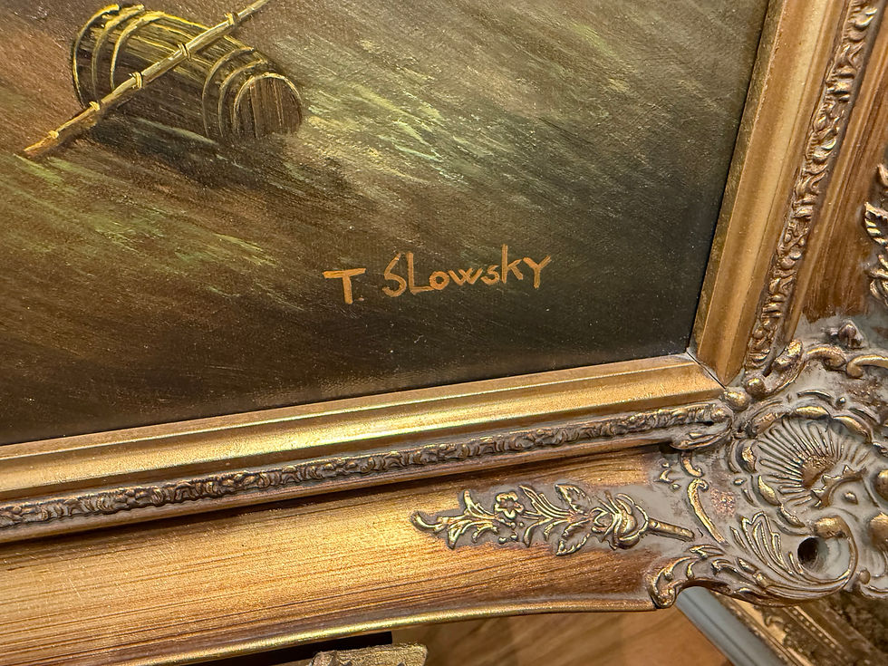 Thumbnail: HUGE OIL PAINTING ( WONDERFUL FRAME ) MARITIME SHIP PIECE MASTER 20th CENTURY