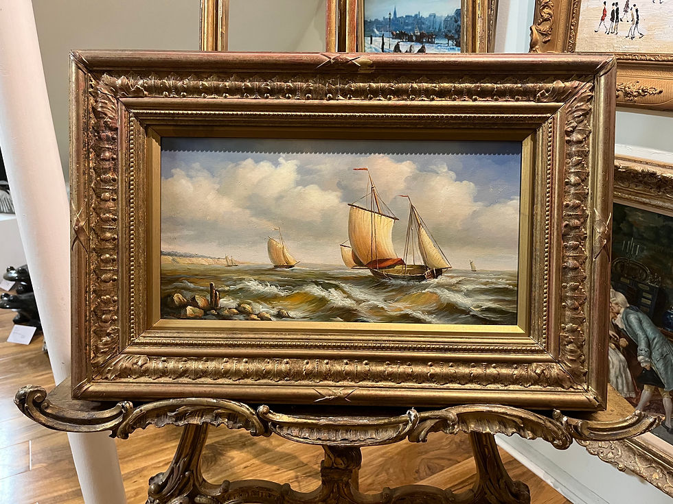 Thumbnail: OIL PAINTING MARITIME SHIP MASTERPIECE 20th CENTURY GGF