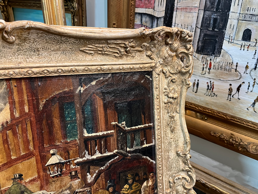 Thumbnail: FINE ANTIQUE OIL PAINTING 1917 WW1 BY?  OLD MASTER 19th CENTURY