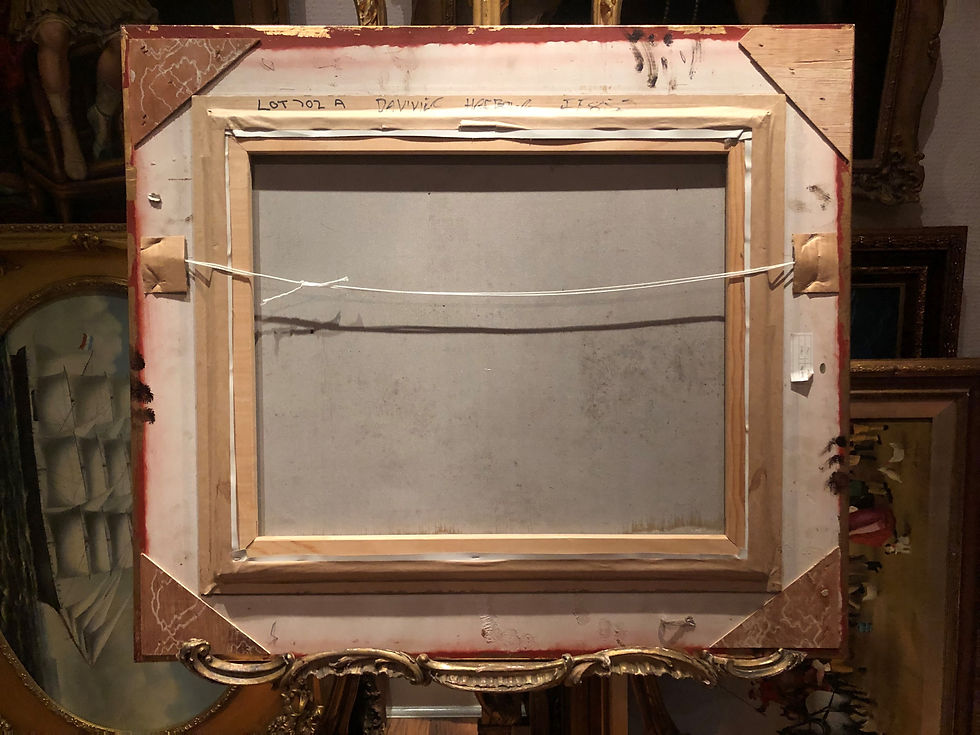 Thumbnail: OIL PAINTING IMPRESSIONISM BY DAVIVE 20th CENTURY MAN of WAR SHIPS GOLD FRAME
