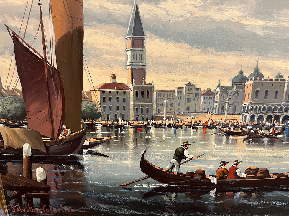 Thumbnail: HUGE OIL PAINTING SALVATORE COLACICCO (NAVY ADMIRALTY 20th CENTURY PIECE