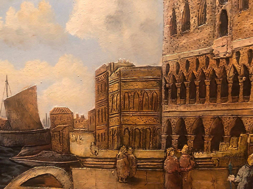 Thumbnail: FINE LARGE OIL PAINTING ITALIAN SCHOOL VENICE SCENE PIECE 20th CENTURY P