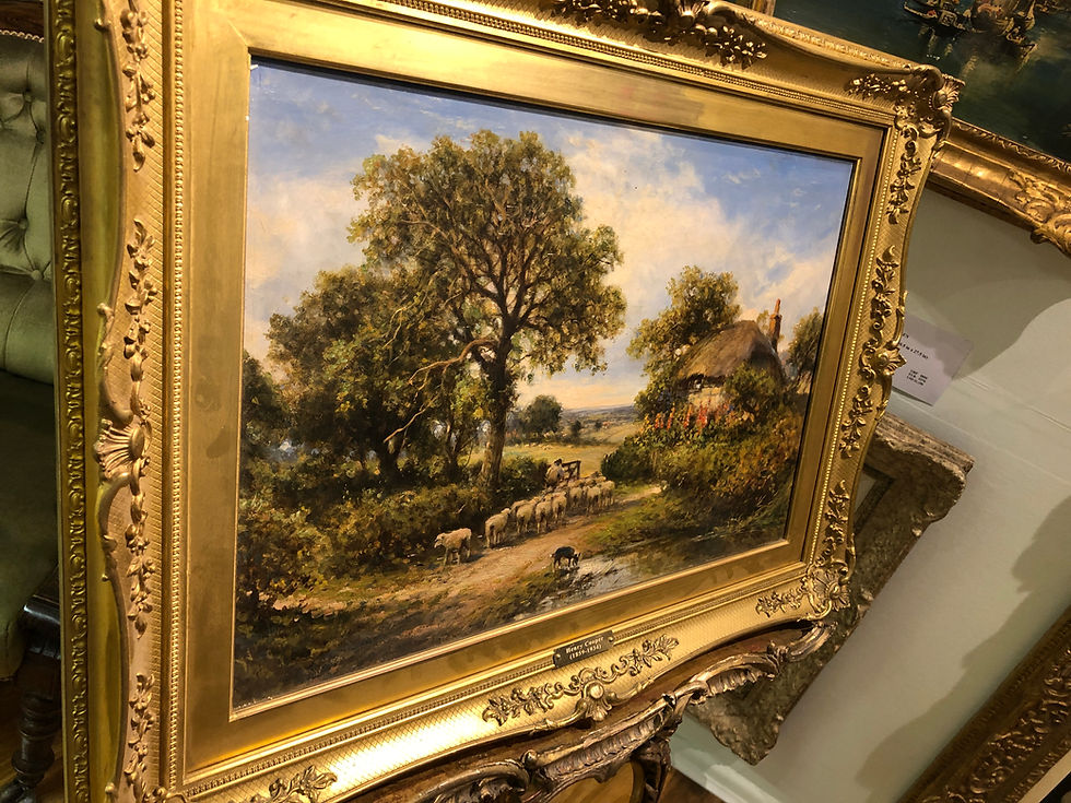 Thumbnail: Fine Original 19th Century Cottage Scene British OLD MASTER OIL PAINTING