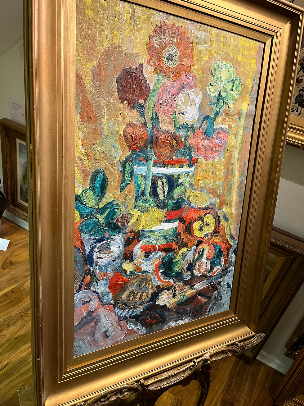 Thumbnail: OIL PAINTING  ATTR to PAUL AIZPIRI  20th CENTURY GOLD FRAME