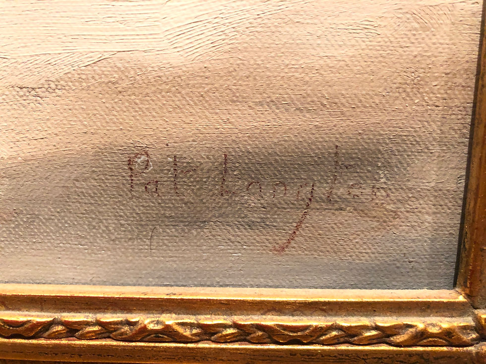 Thumbnail: OIL PAINTING BY RENOWNED Artist PAT LANGTON B1931 19th CENTURY STYLE GOLD FRAME