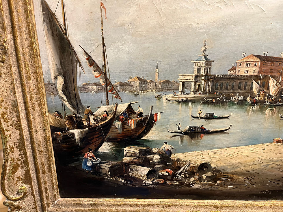 Thumbnail: OIL PAINTING LARGE VENICE ITALIAN MASTER MEDIUM CIRCA  MID 20TH CENTURY