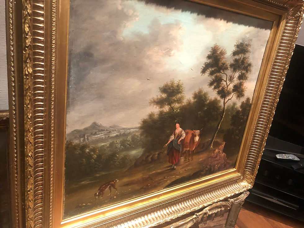 Thumbnail: OIL PAINTING 18th Century SPANISH SCHOOL FINE MASTER PAINTER in GOLD GILT FRAME