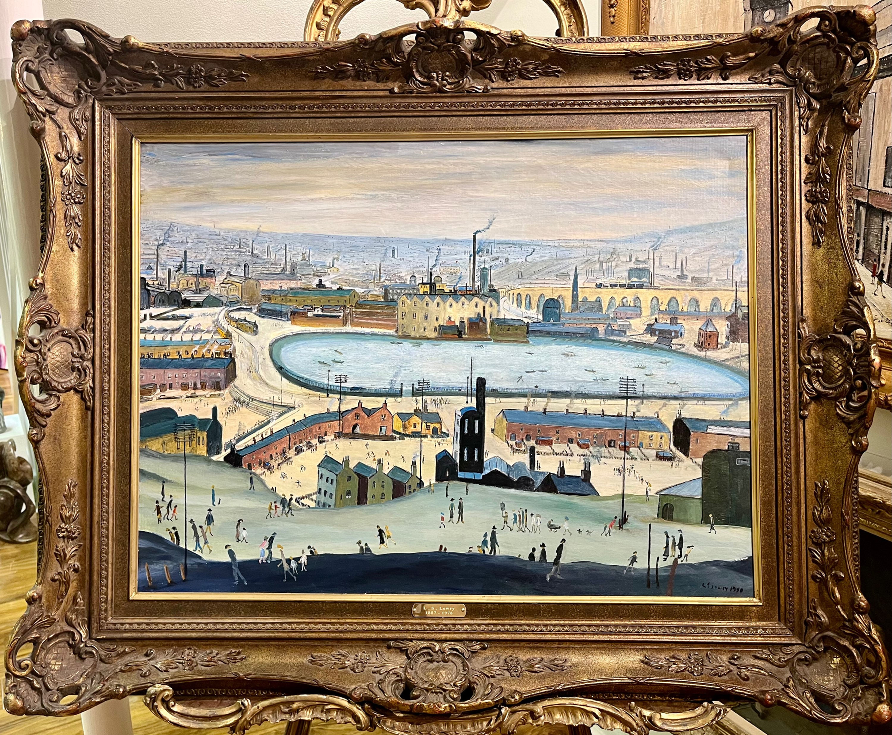 HUGE OLD MASTER Signed L S LOWRY OIL PAINTING 20th CENTURY