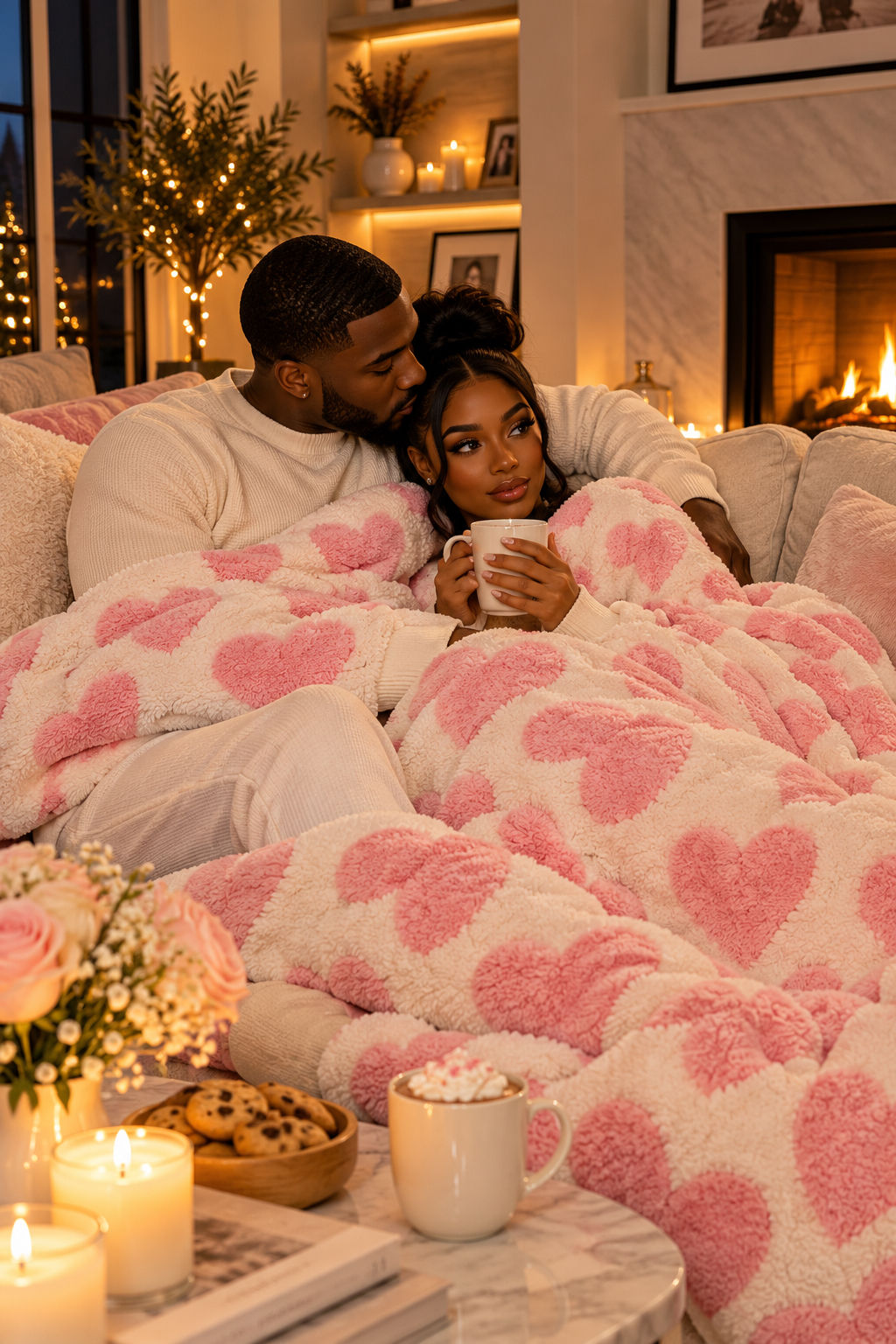 Heart Checkered Luxe Prayer Throw