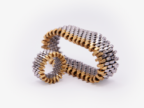 Berlin Mitte Ring und Armband aus Edelstahl mit Messing Kante