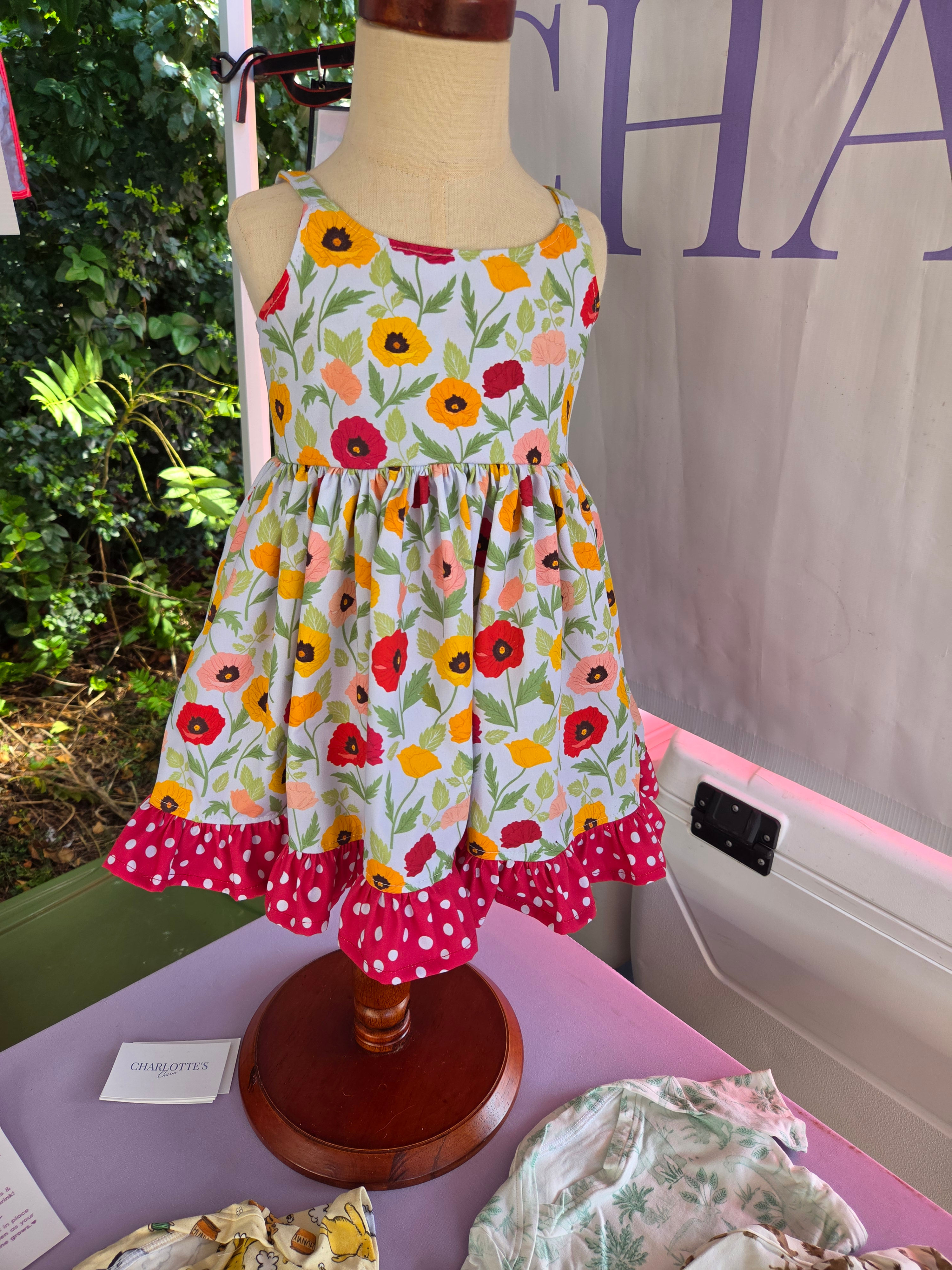 Crystal's Poppy Garden Dress (Blue)