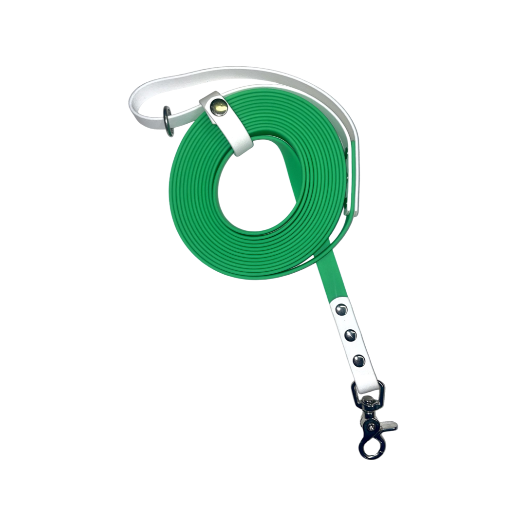 LifeLeash15ft x 5/8” Standard Leash - Hi-Vis Green/White Accents+ O-Ring