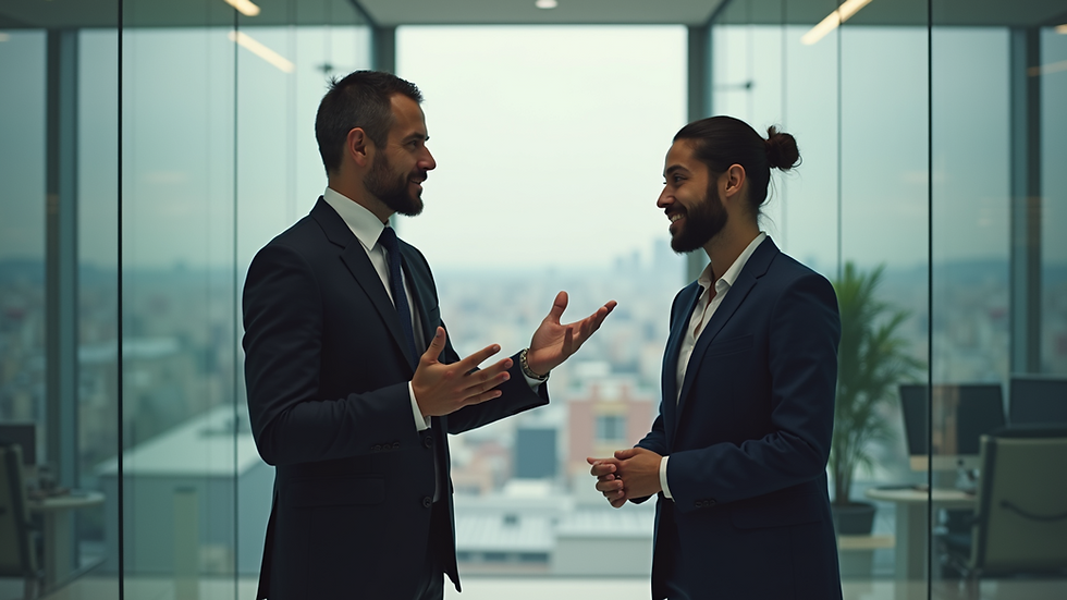 Eye-level view of a business coach guiding an entrepreneur