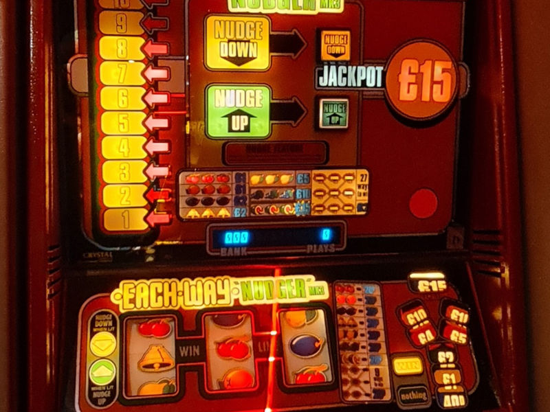 Crystal-branded Each Way Nudger MK3 with Nudge Up and Nudge Down panels and a £15 jackpot