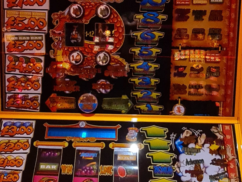 ACE Kung Fu £15 fruit machine with dragon artwork, cash ladder and Unlimited Nudges panel