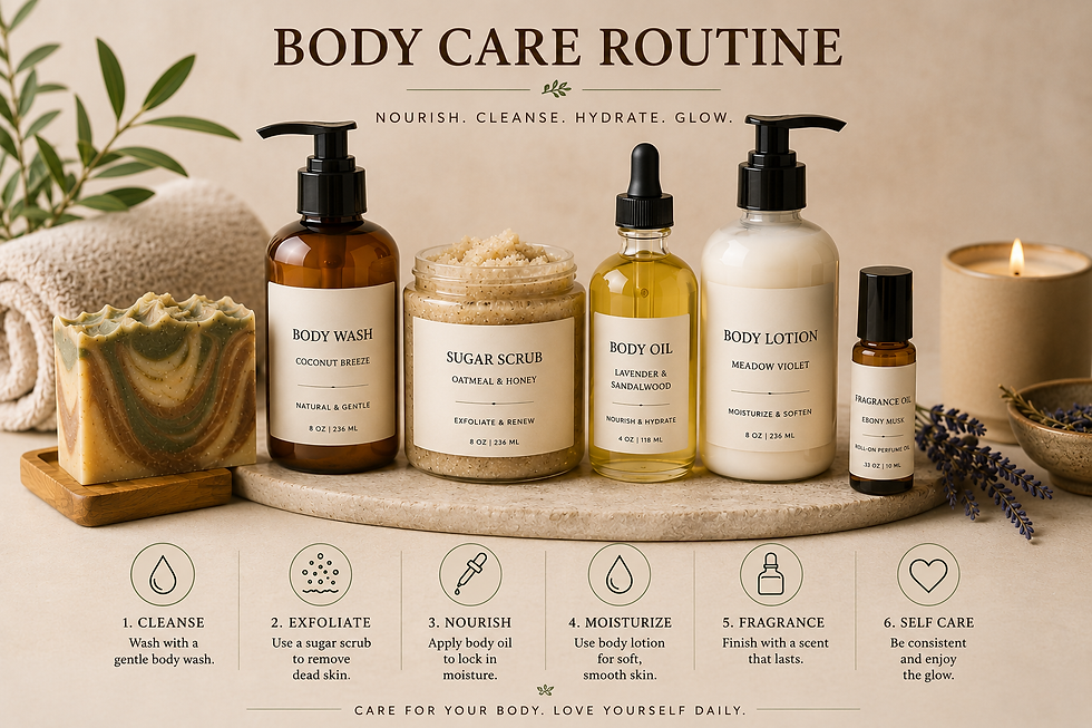 Close-up view of a clean bathroom counter with skin care products neatly arranged