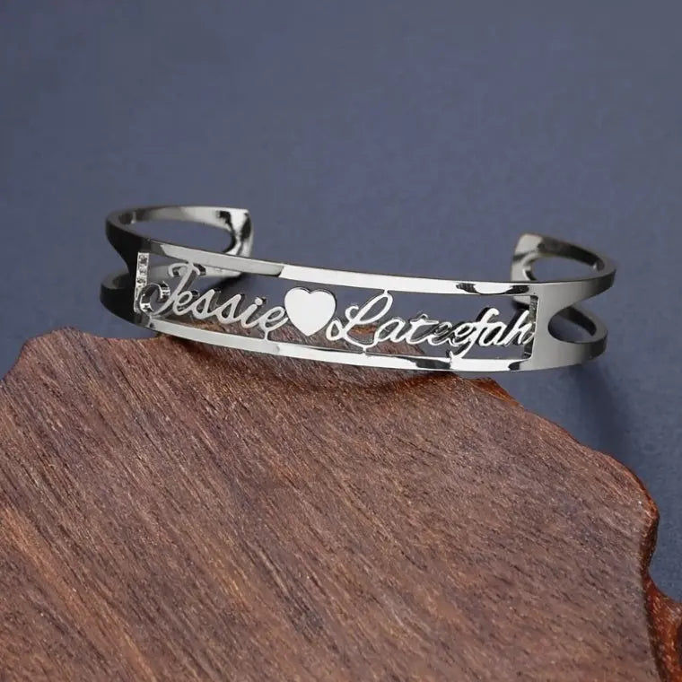 Thumbnail: Customized Name Bracelet Personalized Custom Bangles Stainless Steel Jewelry