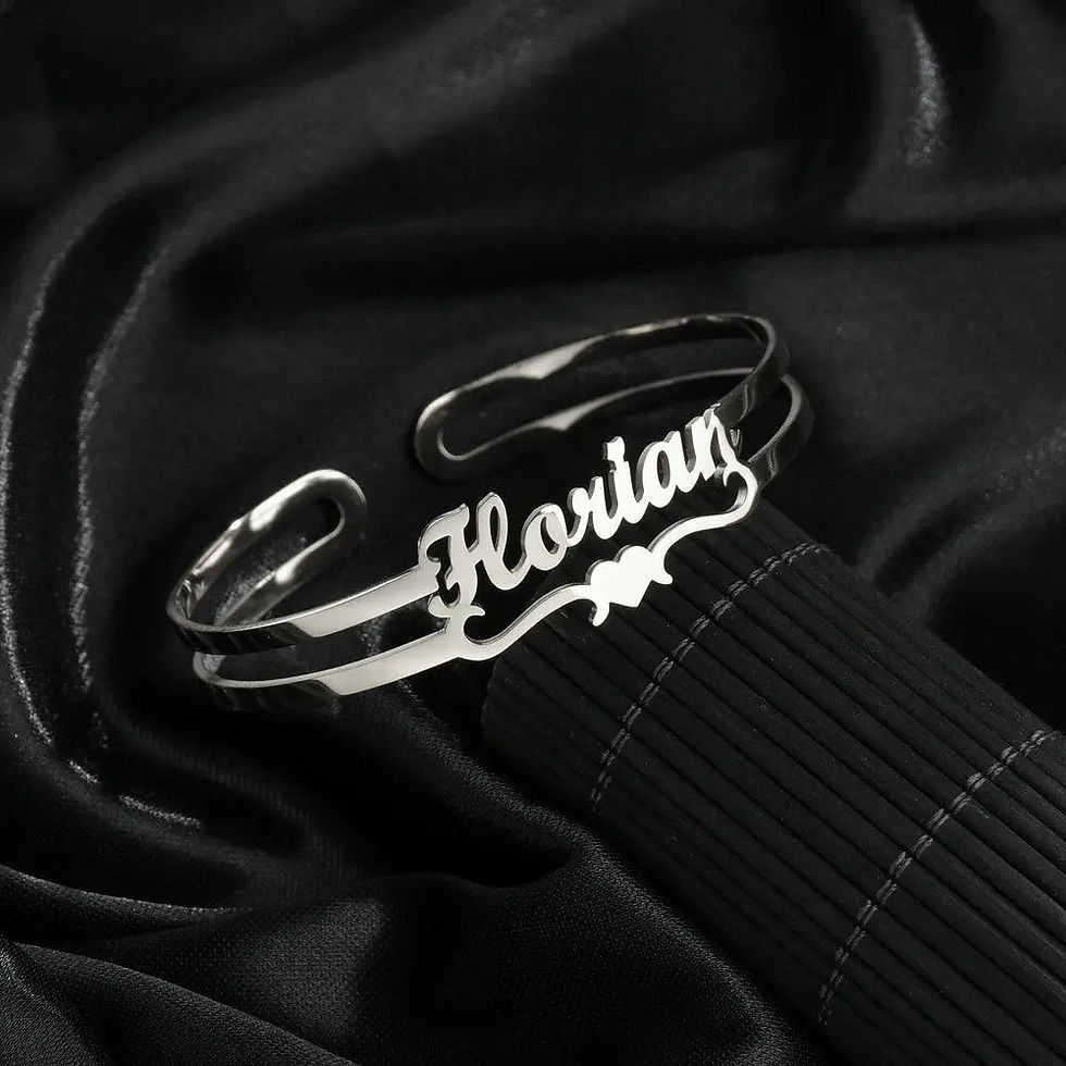 Thumbnail: Customized Name Bracelet Personalized Custom Bangles Stainless Steel Jewelry