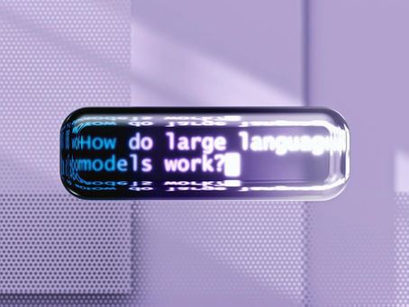A digital representation of how large language models function in AI technology.