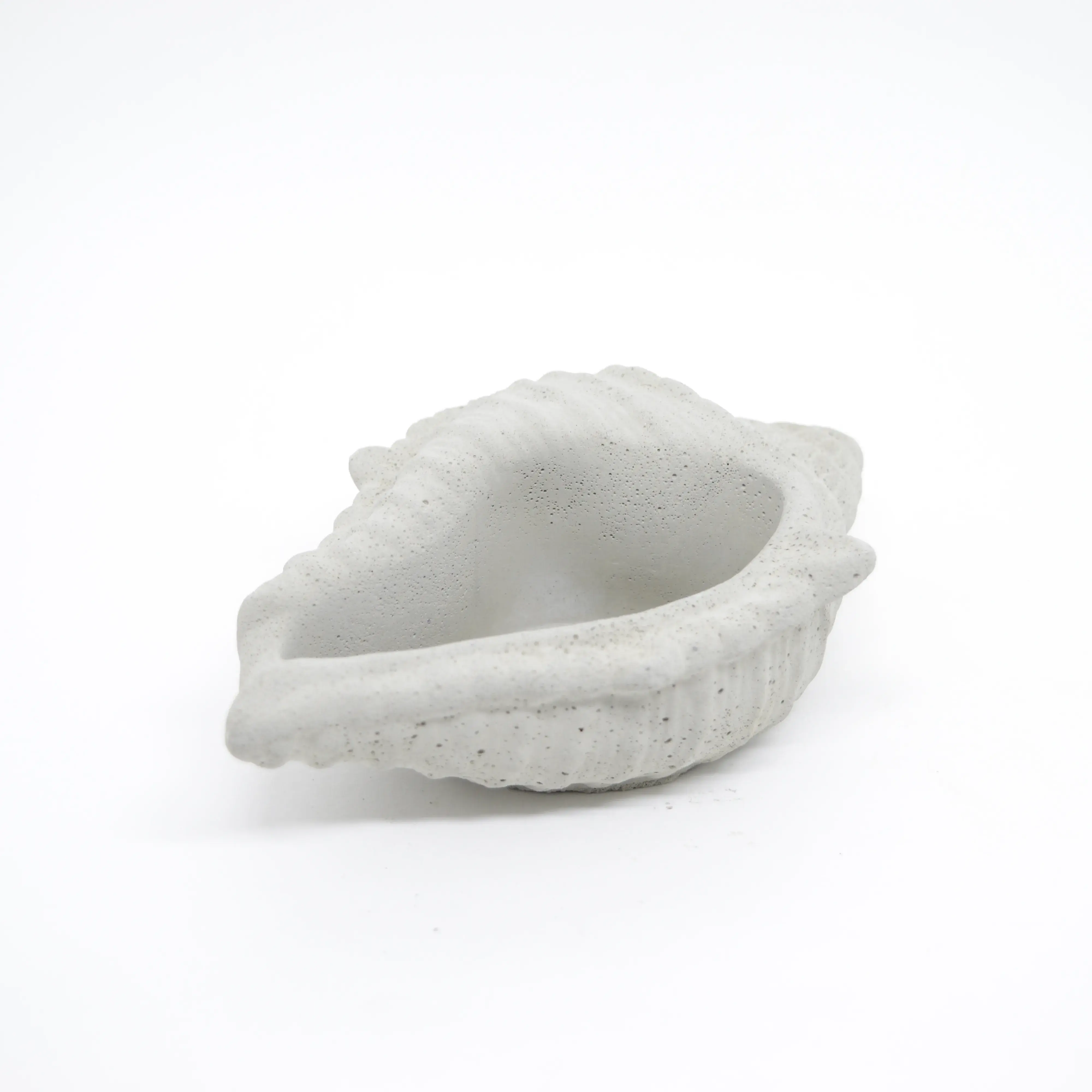 Vaso concha suculentas cimento cru VCM04