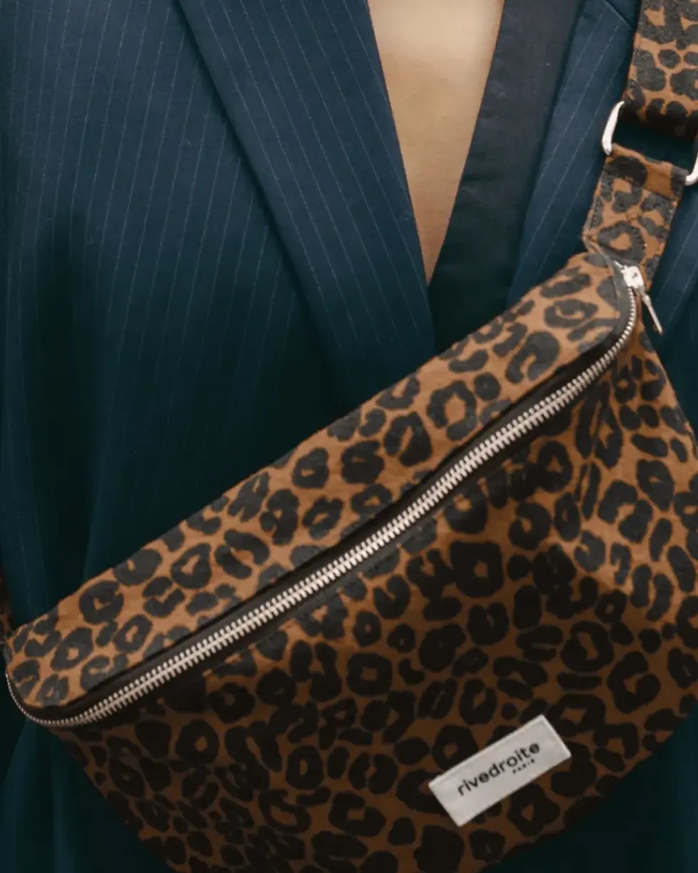 Thumbnail: Brown leopard print fanny pack