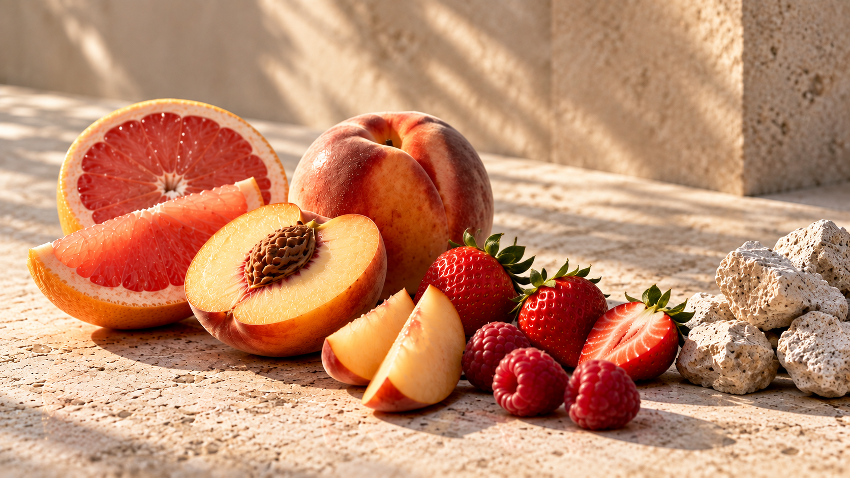 Aromas de pomelo, frutilla y durazno