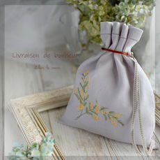 ミモザの刺繍―あとりえkonomiのデザイン画―