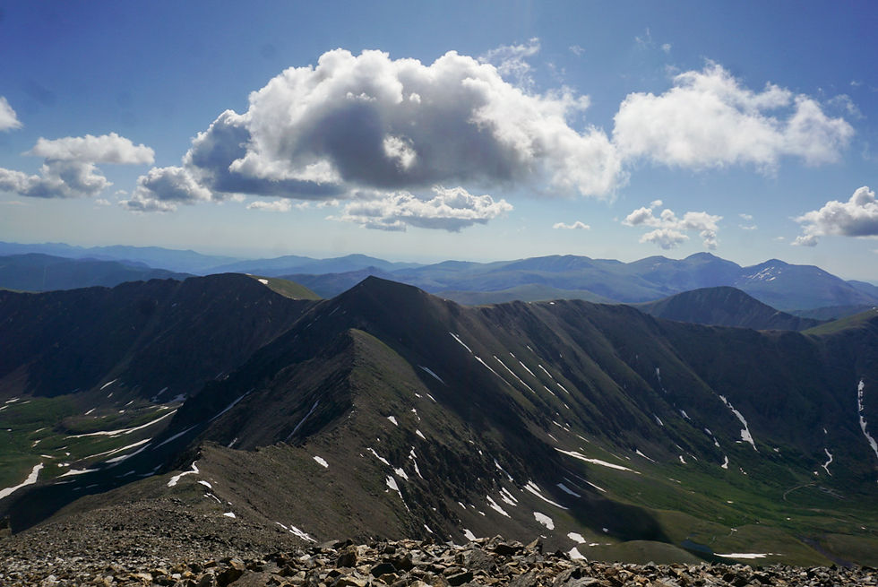 Basically followed that whole ridgeline from the right, including where it dips down in that crescent before coming back up to the summit