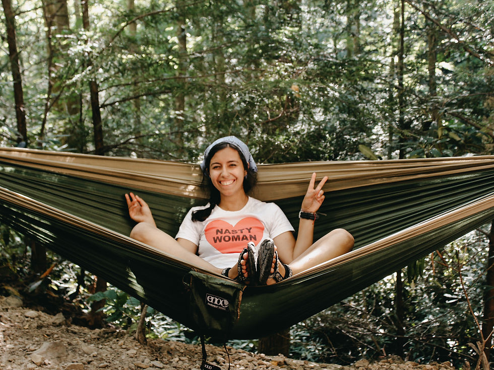 hammock set up at camp