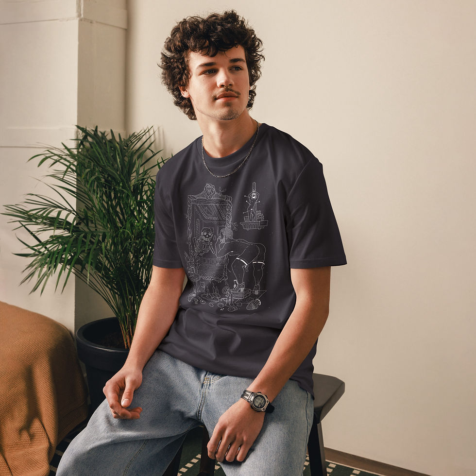 Thumbnail: MEMENTO MORI (White Line Art) T-shirt