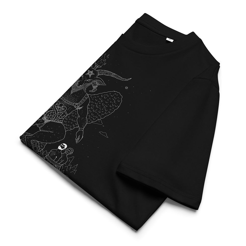 Thumbnail: BAPHOMET (White Line Art) T-shirt