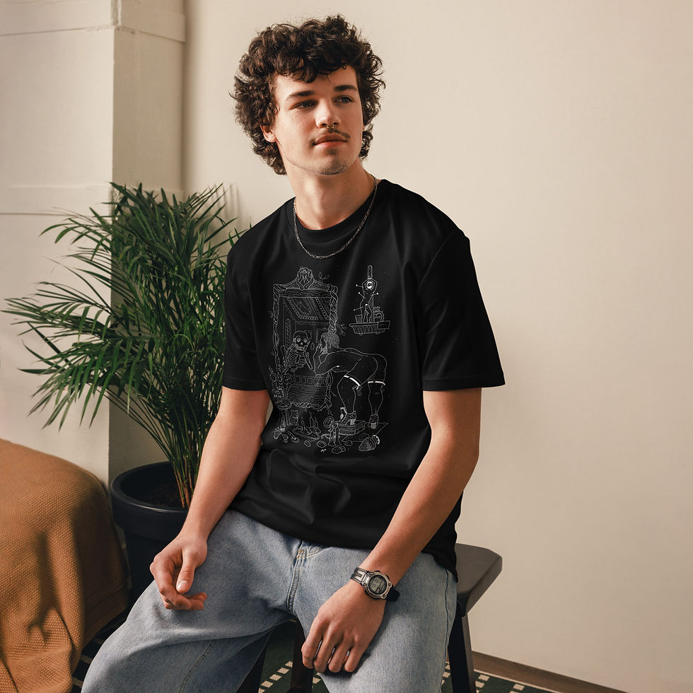 Thumbnail: MEMENTO MORI (White Line Art) T-shirt