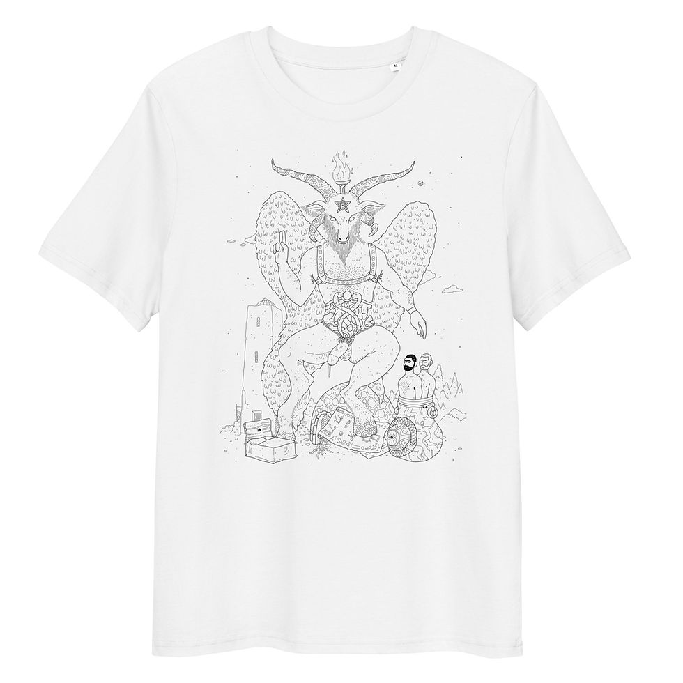 Thumbnail: BAPHOMET (Black Line Art) T-shirt