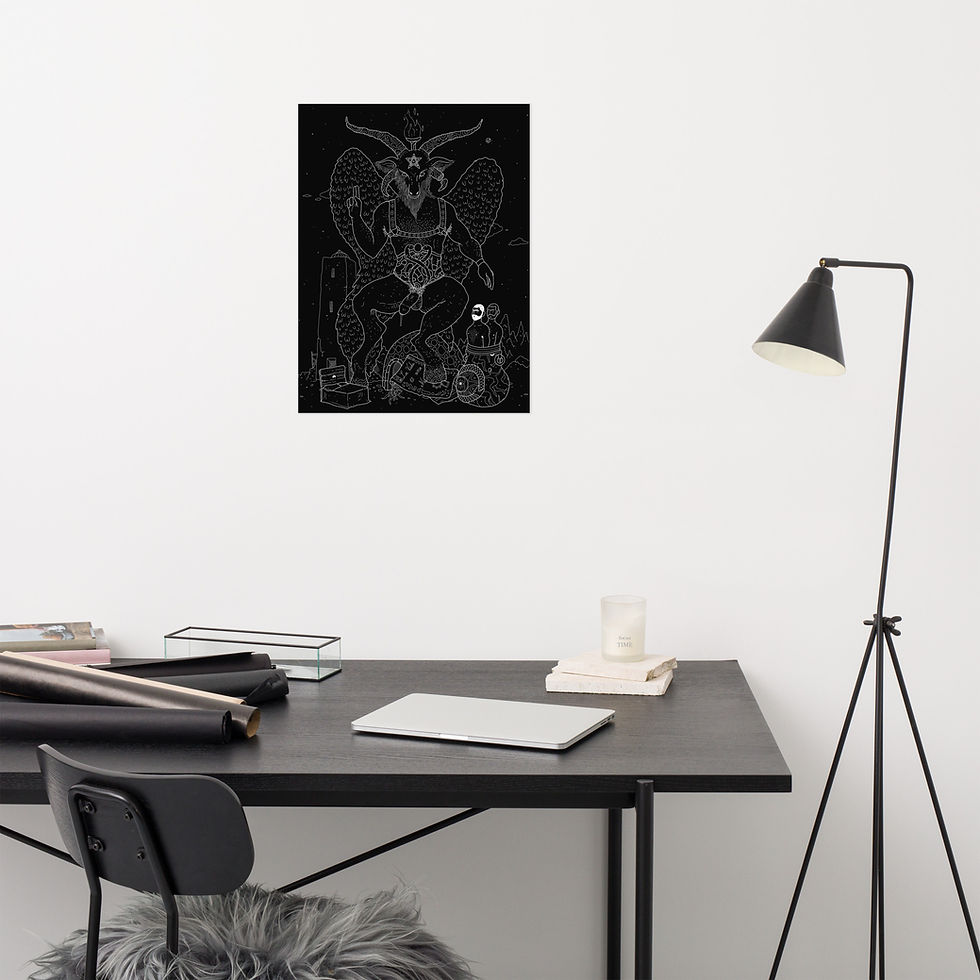Thumbnail: BAPHOMET (Black version) - Fine Art Print