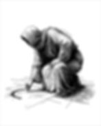 Ichthus - un Chrétien  du 1er siècle dessinant un arc simple sur le sol