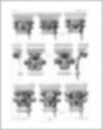 Cette planche présente divers chapiteaux gothiques ornant les colonnes de la cathédrale, chacun finement sculpté avec des motifs végétaux et des figures stylisées. Ces éléments architecturaux illustrent l'attention particulière portée à la décoration et à la symbolique, typiques de l'ère gothique où l'artisanat visait à représenter la beauté divine à travers des détails complexes. Les chapiteaux, présentés à différentes échelles, témoignent du savoir-faire des maîtres tailleurs de pierre et de l'évolution artistique qui s'éloigne de la simplicité romane pour adopter des formes plus sophistiquées et expressives.