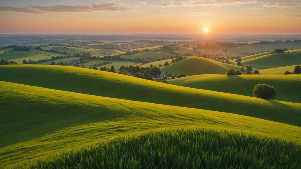 Close-up view of serene landscape at sunrise