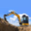 A modern excavator is performing excava