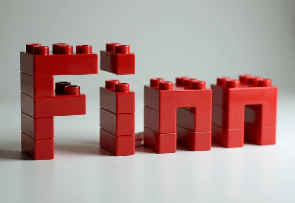 F'inn logo in lego