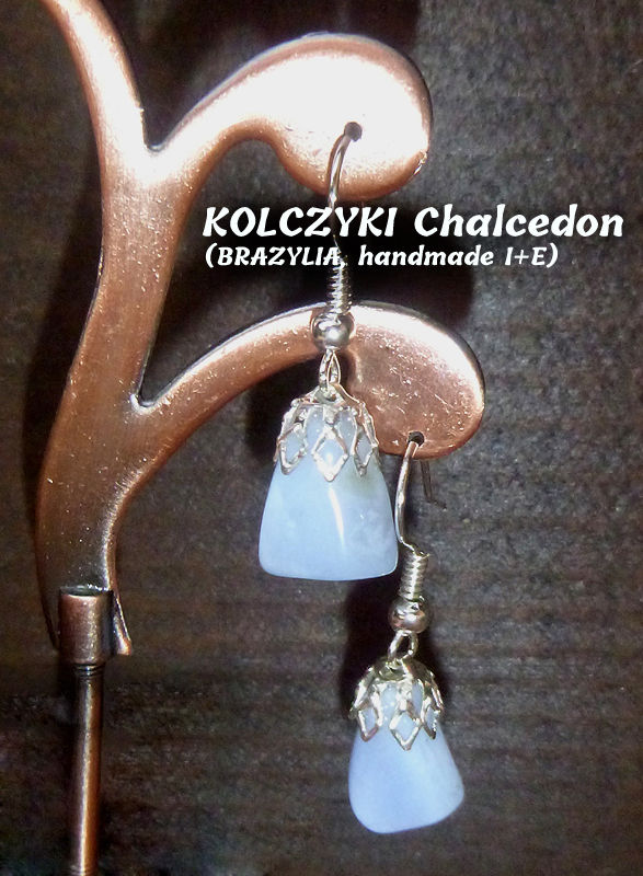 Kolczyki CHALCEDON NIEBIESKI
