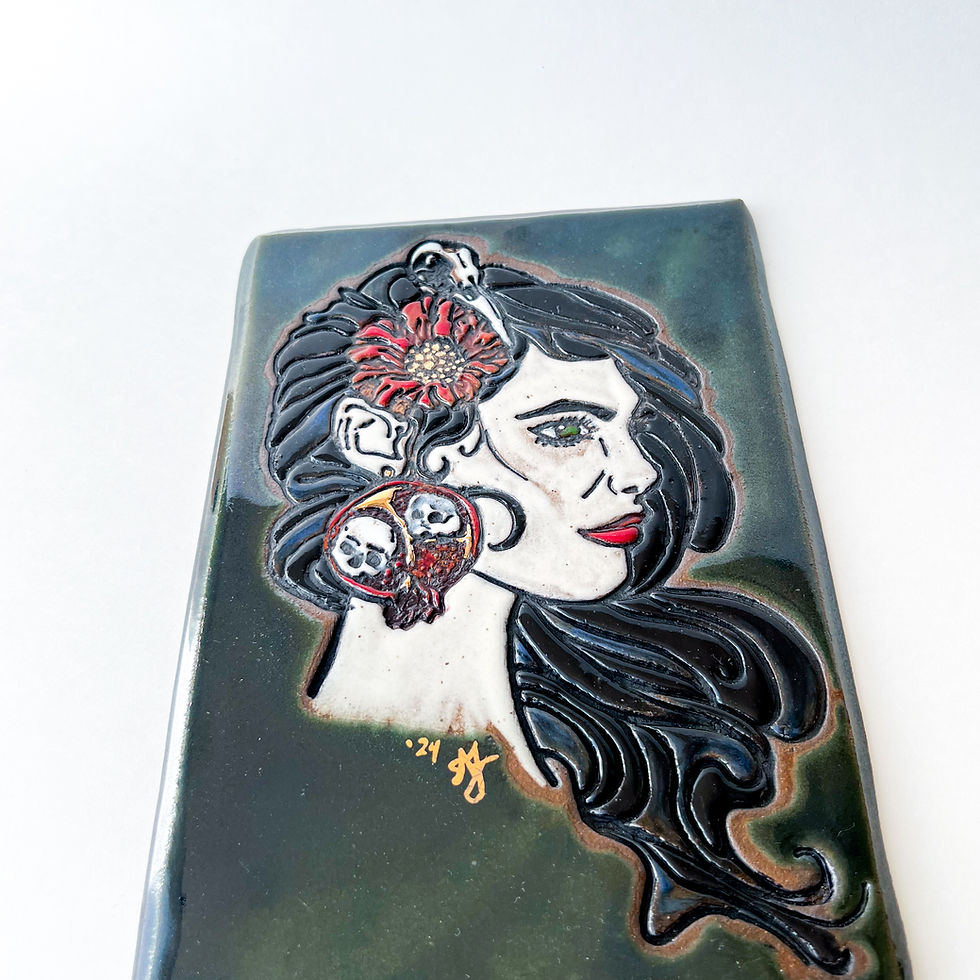 Thumbnail: Persephone: Six Seeds Decorative Tile (signed)