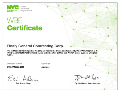Finaly GC NY WBE certificate.png